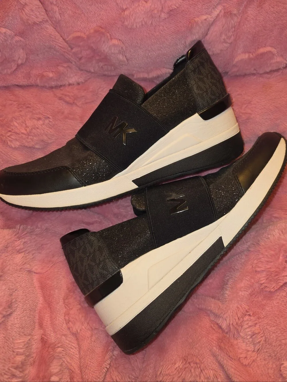 Michael Kors Black Slip-On Platform Sneakers